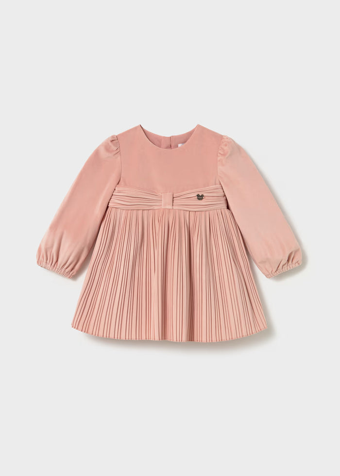 Vestido terciopelo plisado bebé