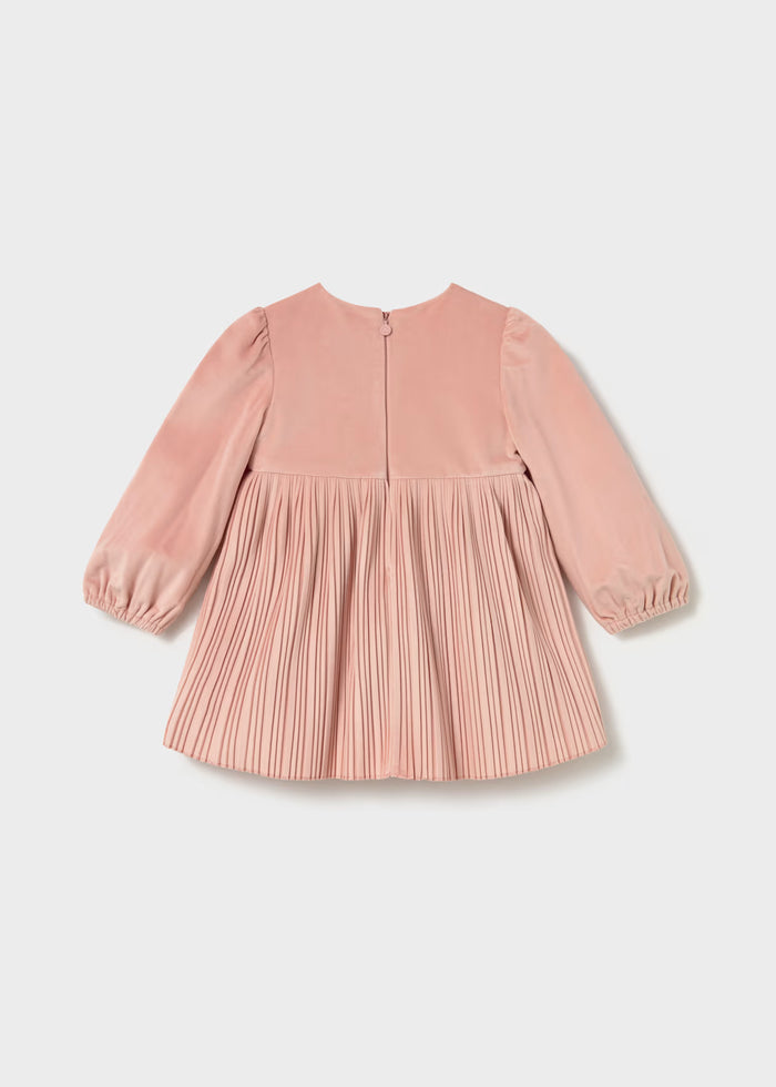 Vestido terciopelo plisado bebé
