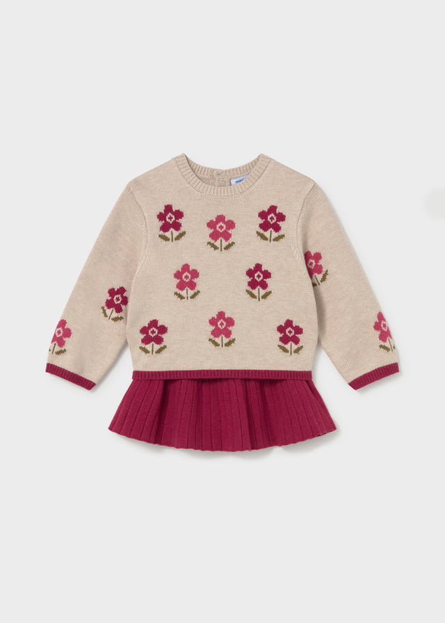 Conjunto falda y jersey intarsia bebé