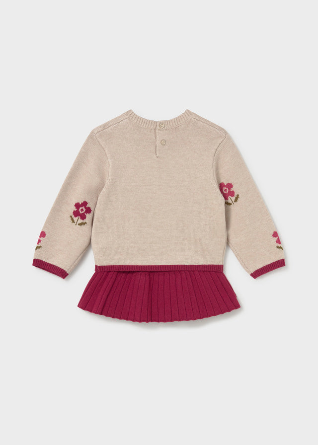 Conjunto falda y jersey intarsia bebé