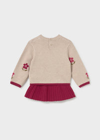 Conjunto falda y jersey intarsia bebé