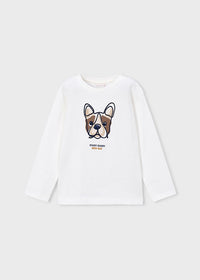 Camiseta perro bordado niño