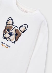Camiseta perro bordado niño