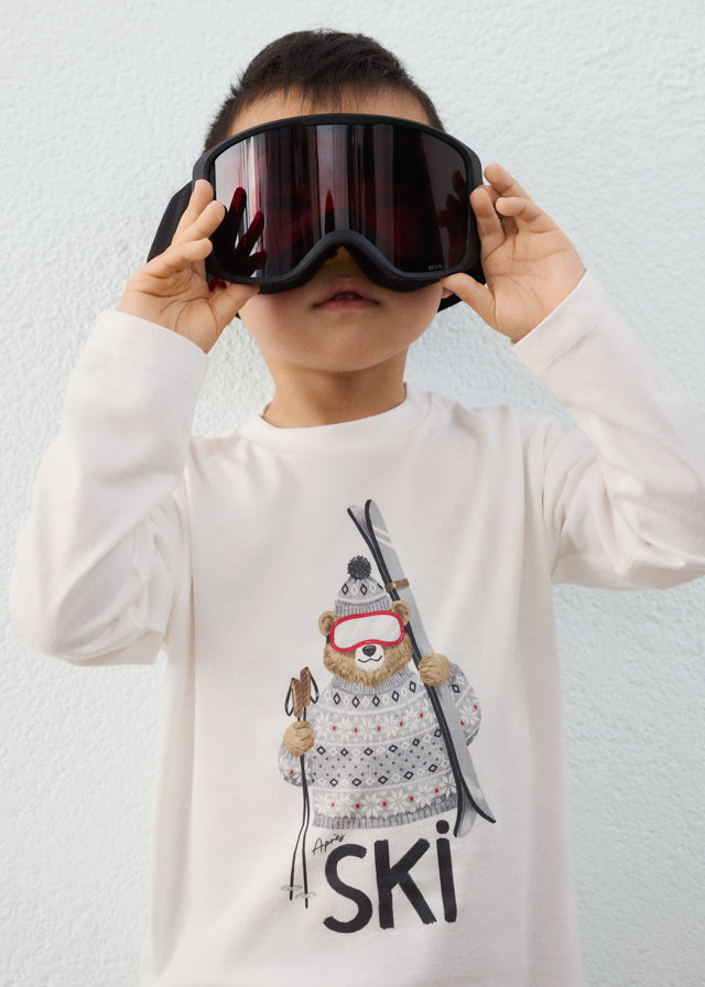 Camiseta oso esquí niño