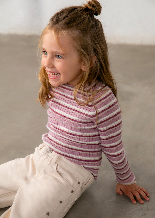 Jersey tricot niña, color violeta mezcla – vista 2 – Tía Mía