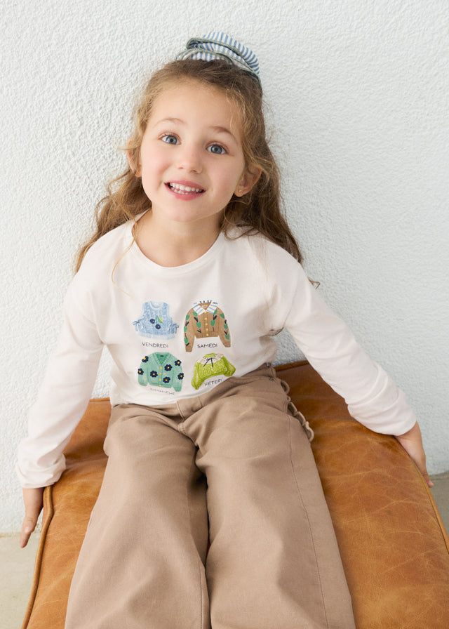 Camiseta con coletero niña