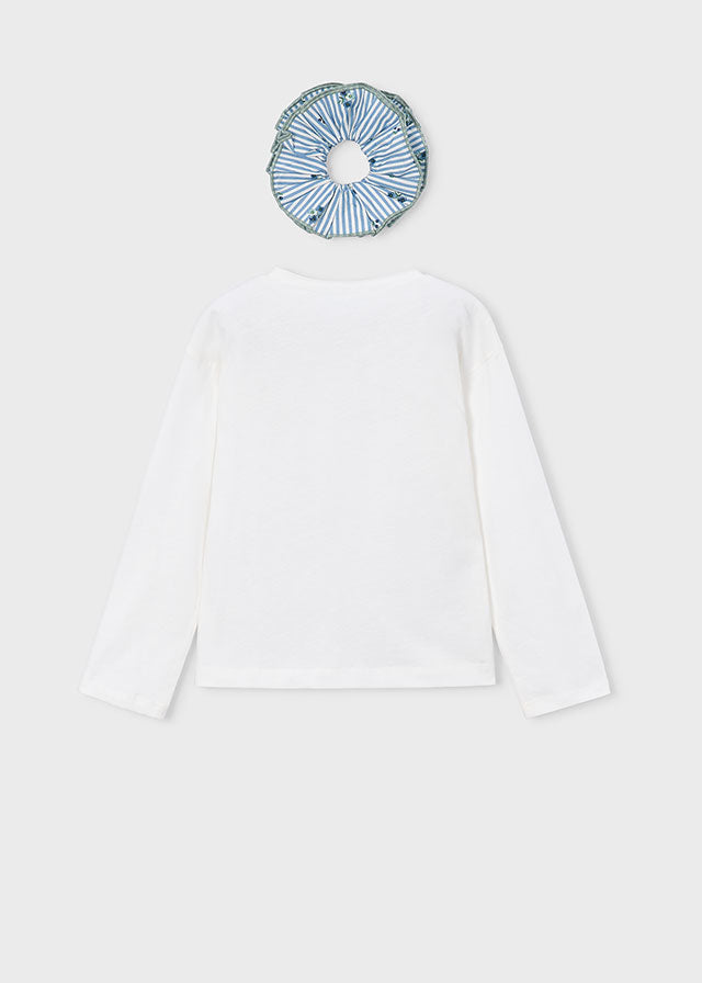 Camiseta con coletero niña