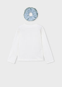 Camiseta con coletero niña