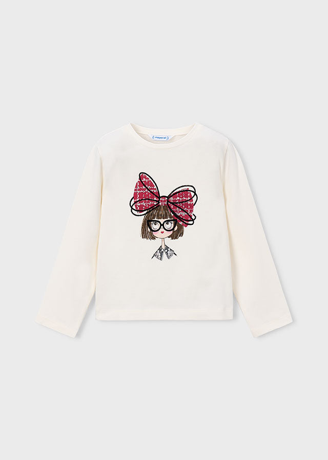 Camiseta muñeca lazo niña