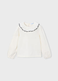 Blusa cuello volante niña