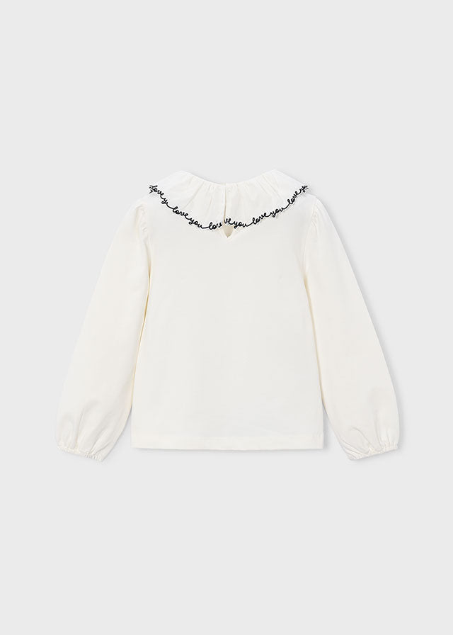 Blusa cuello volante niña