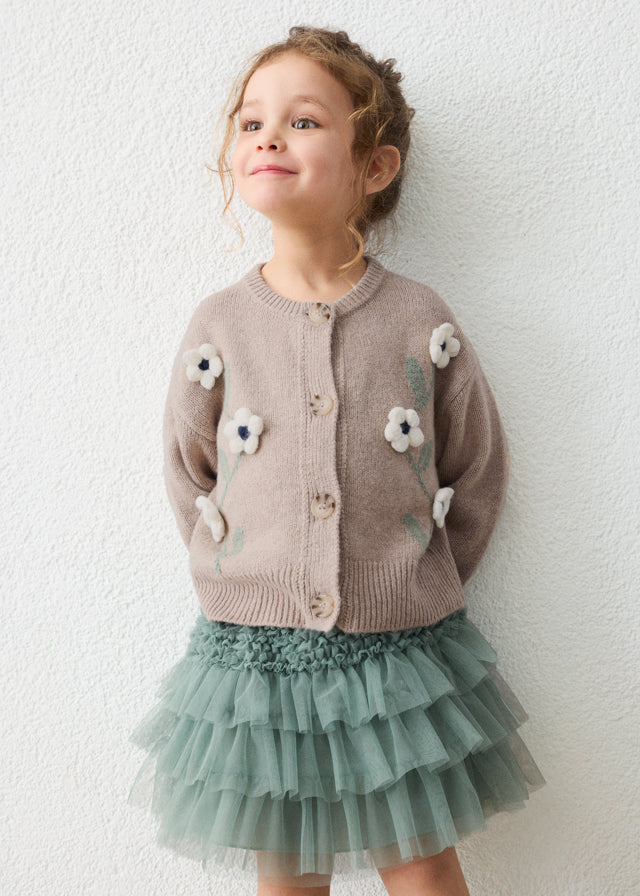 Rebeca tricot flores niña