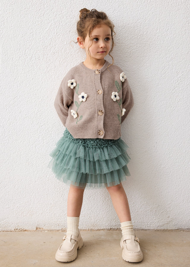 Rebeca tricot flores niña