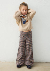 Pantalón largo jacquard niña