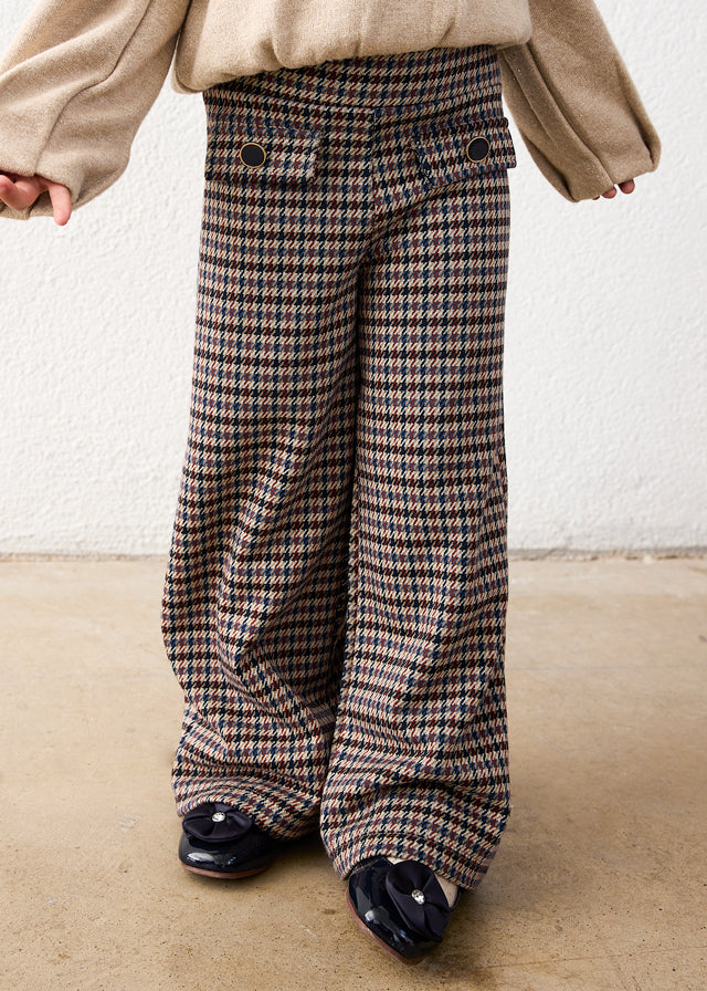 Pantalón largo jacquard niña