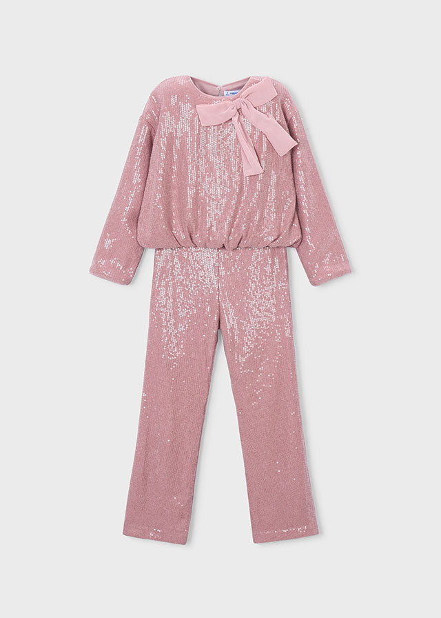 Conjunto pantalón y blusa lentejuelas niña