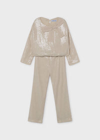 Conjunto pantalón y blusa lentejuelas niña