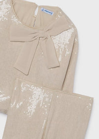 Conjunto pantalón y blusa lentejuelas niña