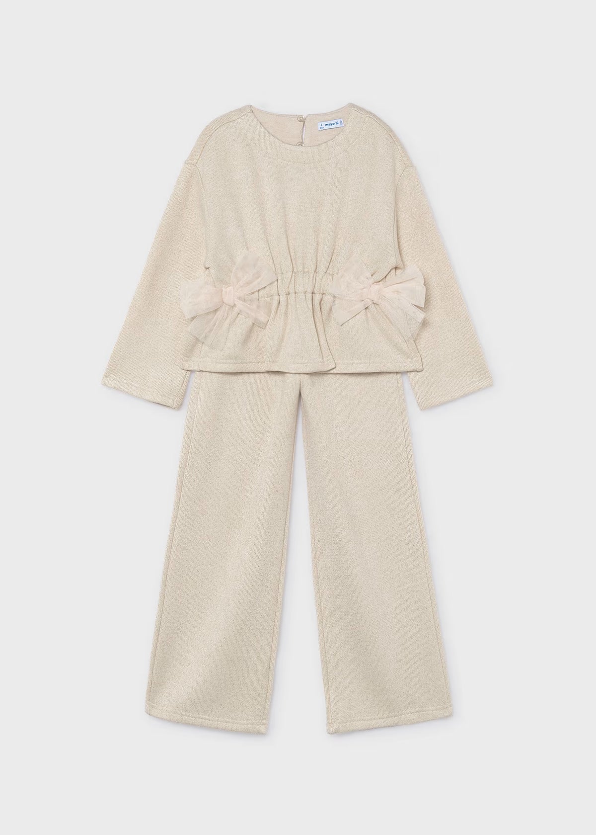 Conjunto pantalón y jersey lazos niña