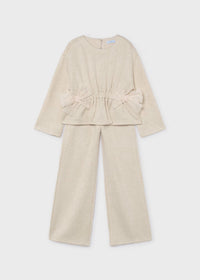 Conjunto pantalón y jersey lazos niña