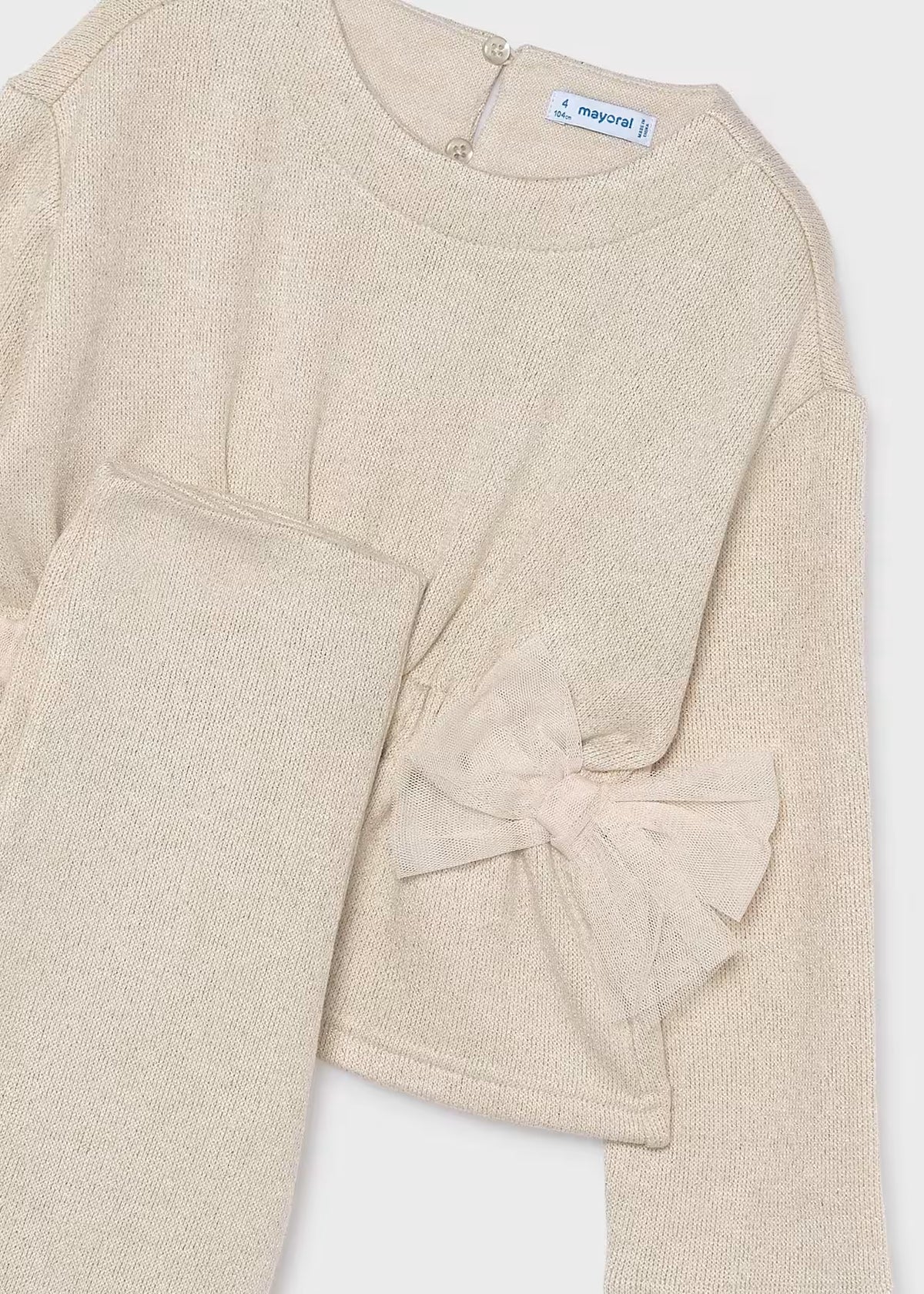 Conjunto pantalón y jersey lazos niña