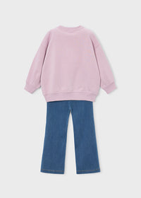 Conjunto legging flare y sudadera niña
