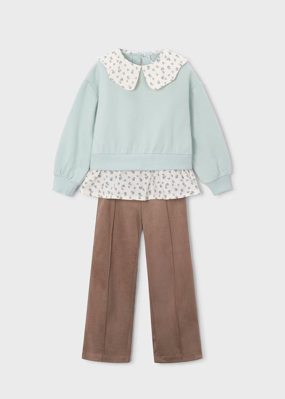 Conjunto legging efecto ante y blusa niña