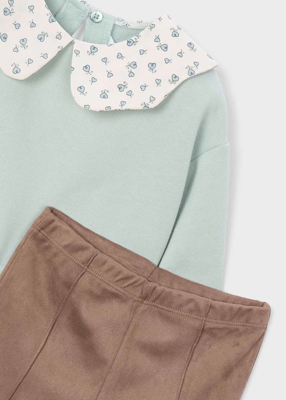Conjunto legging efecto ante y blusa niña