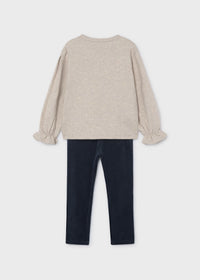 Conjunto legging y sudadera lazos niña