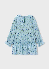 Vestido plisado estampado niña