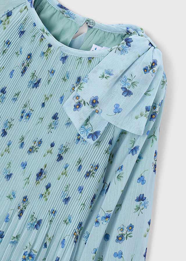 Vestido plisado estampado niña