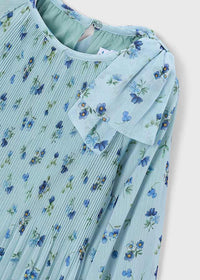 Vestido plisado estampado niña