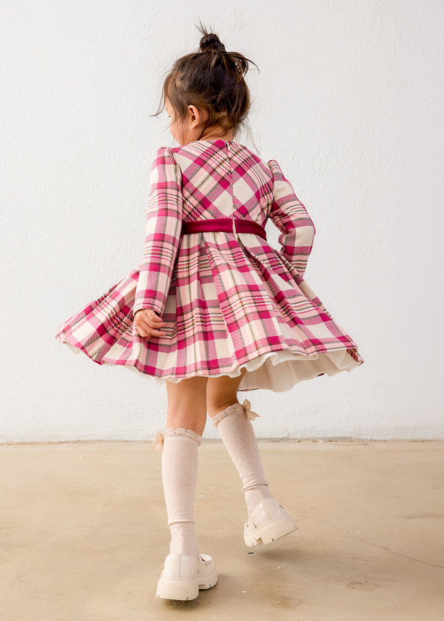 Vestido cuadros niña