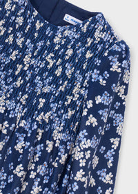 Vestido terciopelo estampado niña