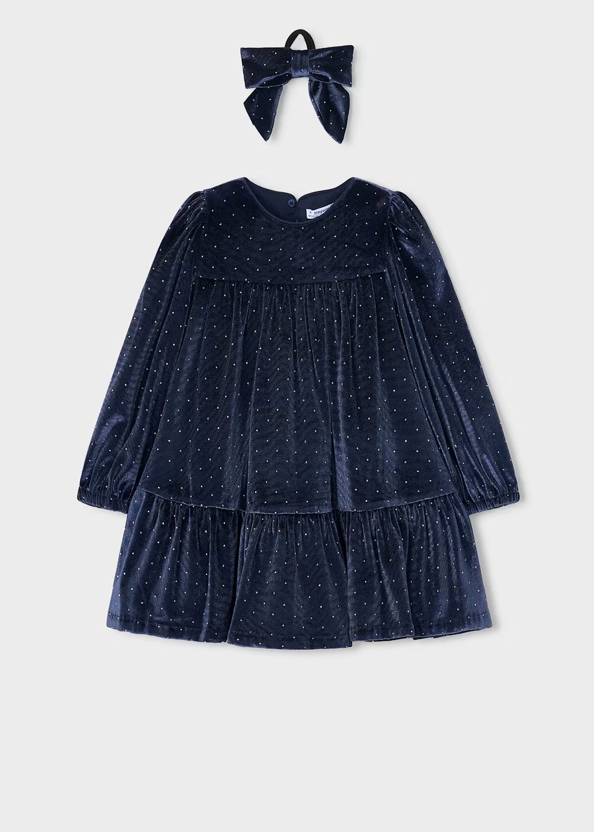 Vestido terciopelo con coletero niña
