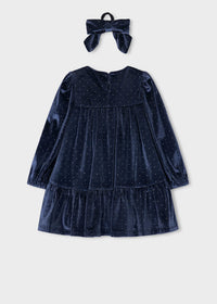 Vestido terciopelo con coletero niña