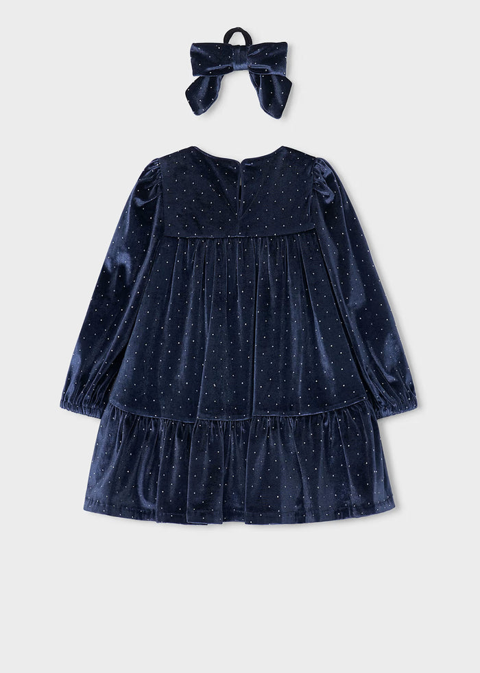 Vestido terciopelo con coletero niña