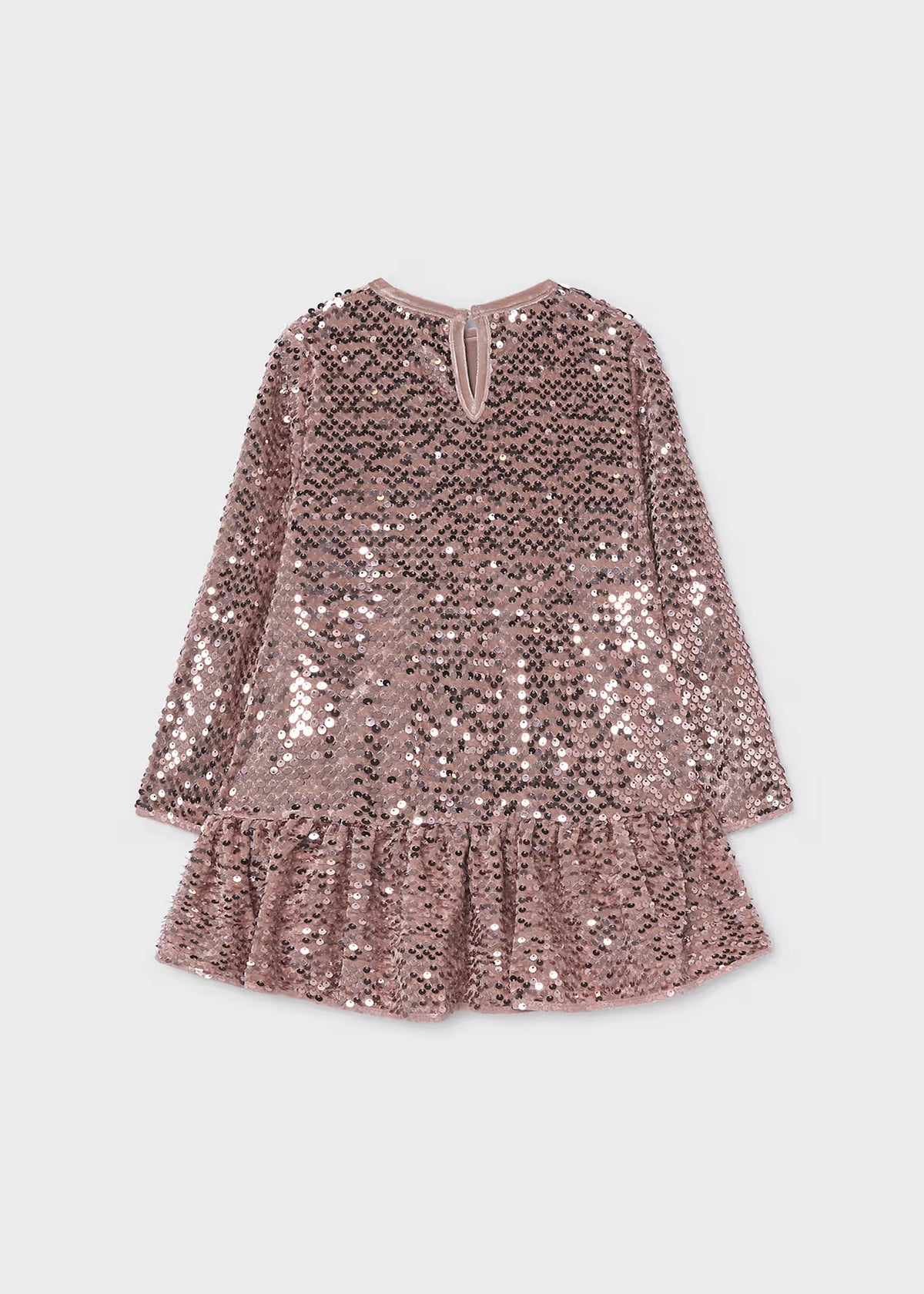 Vestido terciopelo lentejuelas lazo niña