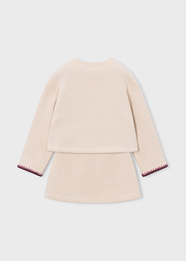 Conjunto falda y sudadera corazón niña