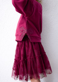 Conjunto falda tul y sudadera niña
