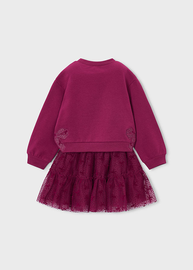 Conjunto falda tul y sudadera niña
