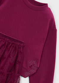 Conjunto falda tul y sudadera niña