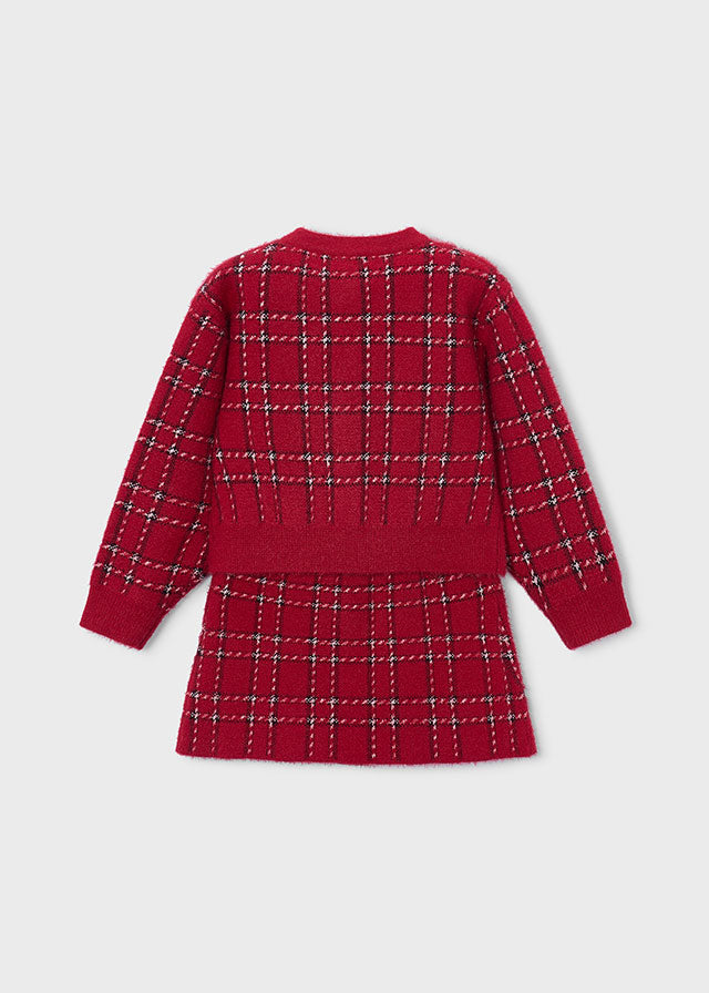 Conjunto falda y rebeca tricot niña