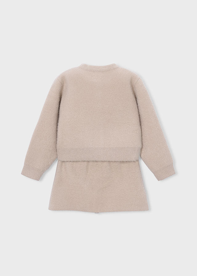 Conjunto falda y rebeca tricot niña