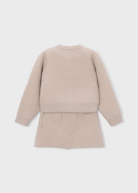 Conjunto falda y rebeca tricot niña