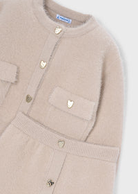 Conjunto falda y rebeca tricot niña