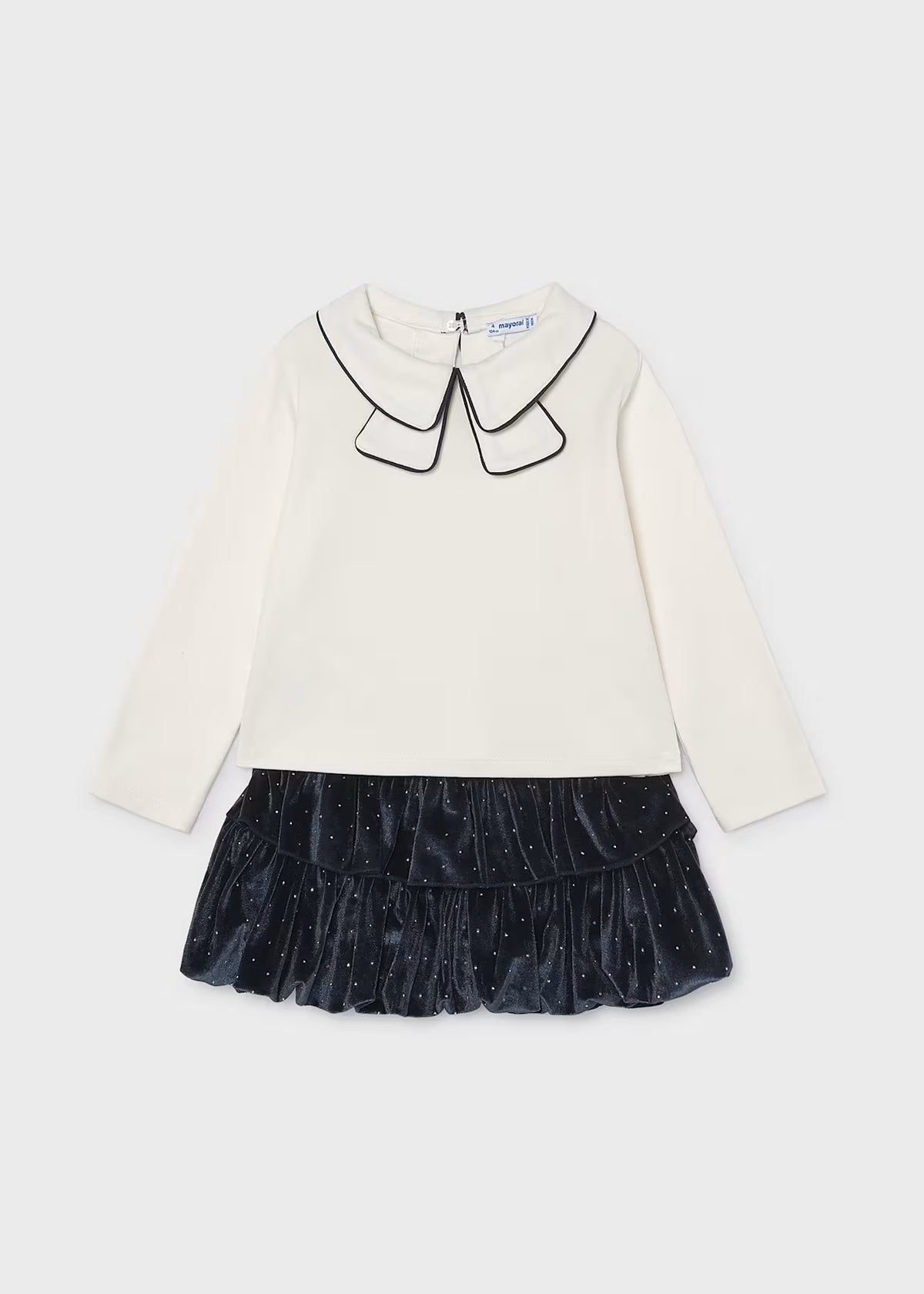 Conjunto falda y camiseta terciopelo niña