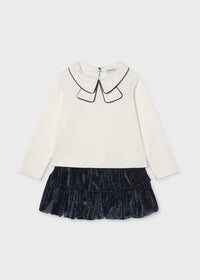 Conjunto falda y camiseta terciopelo niña
