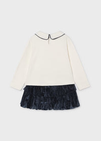 Conjunto falda y camiseta terciopelo niña