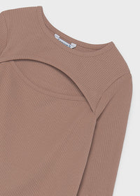Camiseta canalé abertura chica
